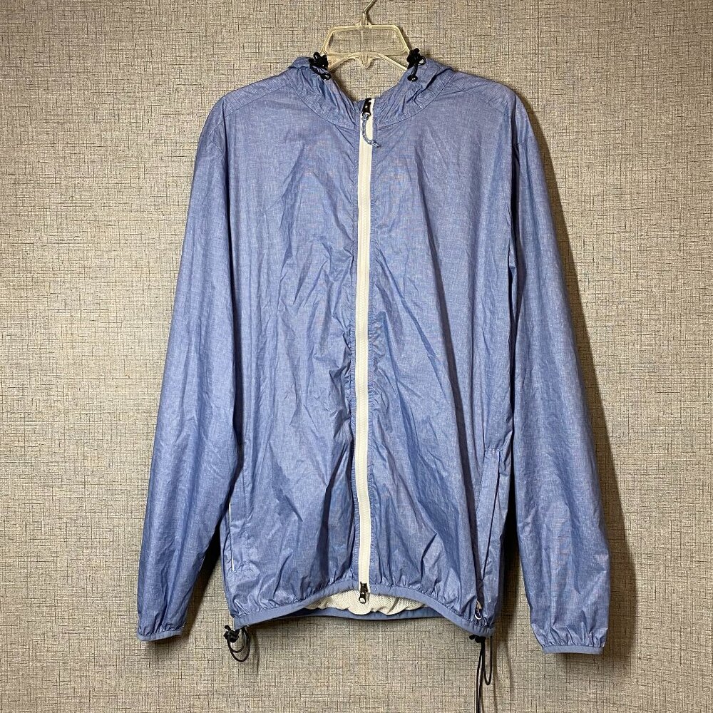 johnnie-O Light Blue Windbreaker Jacket with White Zipper
